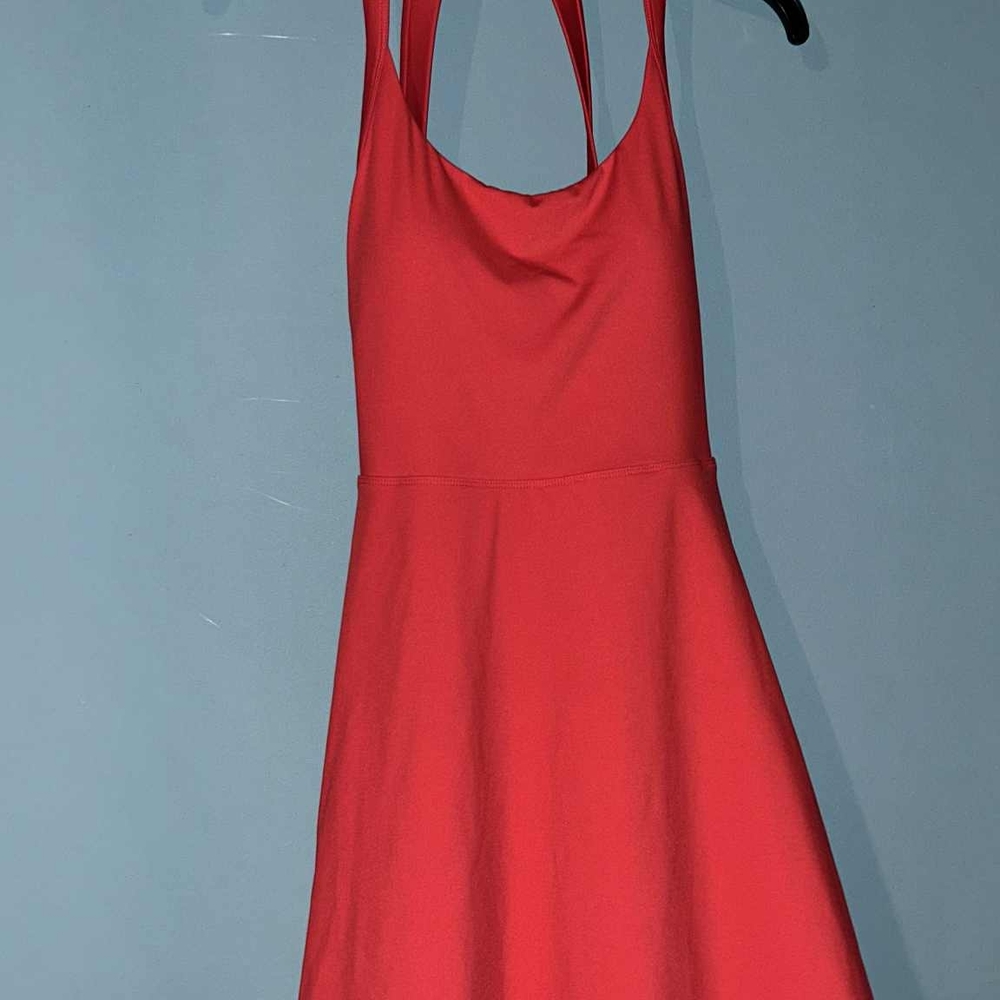 HALARA Vibrant Red Backless Dress